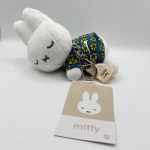 NWT Miffy Nijntje Blue Floral Dress Plush Sleeping Bag Charm Keychain 4.5" Korea